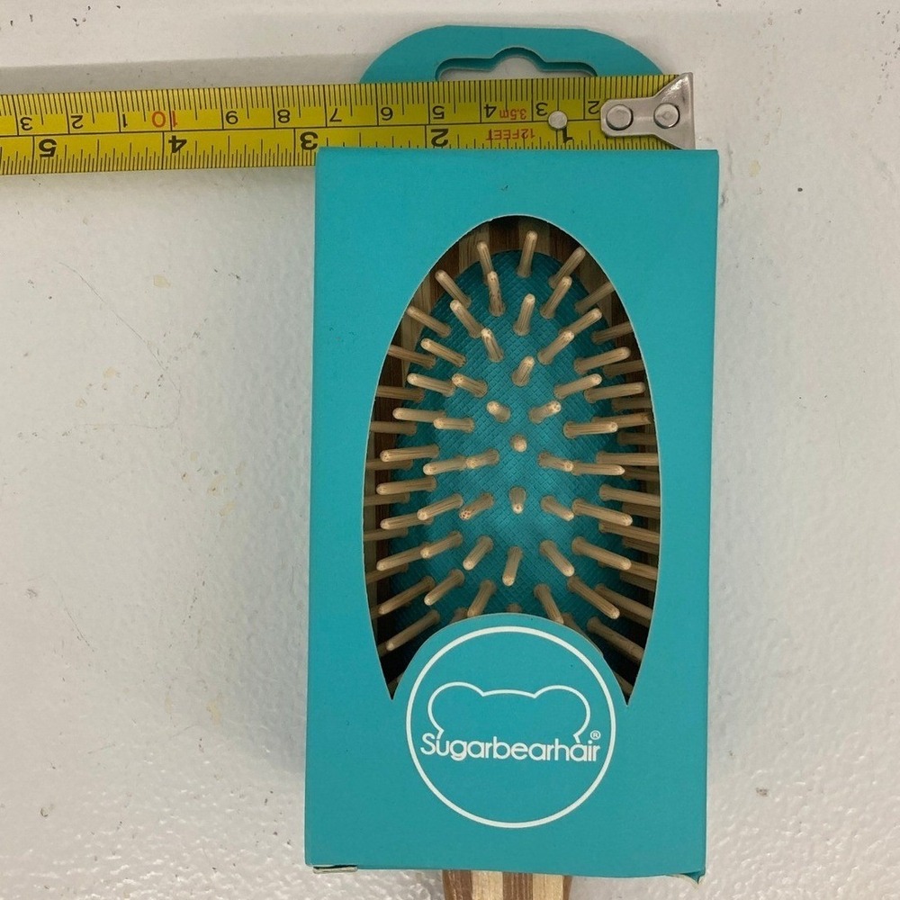 SugarBearHair Gentle Detangling Bamboo Hair Brush Natural Wood Bristles Vegan - Picture 5 of 5